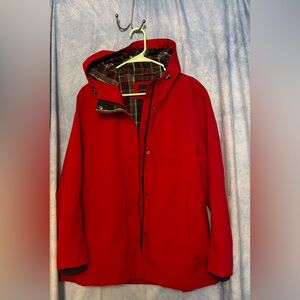 Pendleton Jacket Womens Large Red
Overcoat Rain Coat Parka Lined Hooded